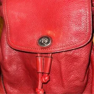Coach Red Backpack with Structured Leather Design see pictures Coach | Bags | Coach Red Backpack With Structured Leather  main image 3